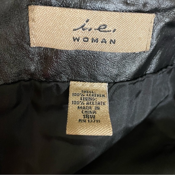 i.e Black Leather Knee Length Pencil Straight Skirt - Picture 7 of 7